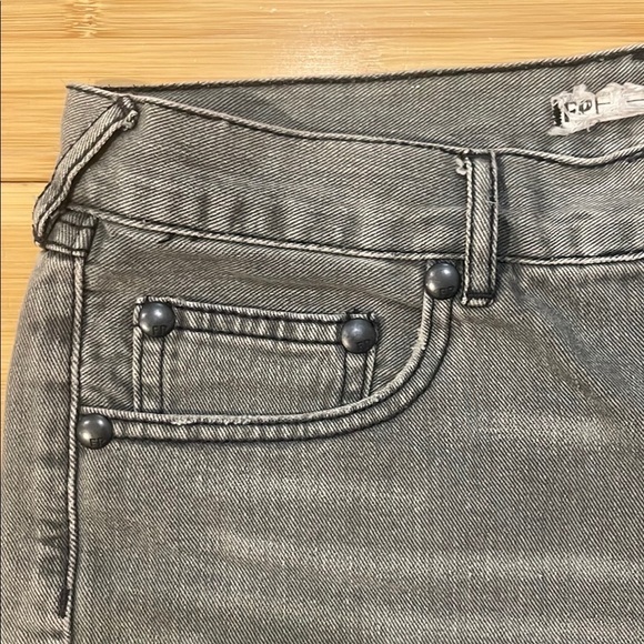 Free People Grey Denim Shorts - Picture 3 of 12